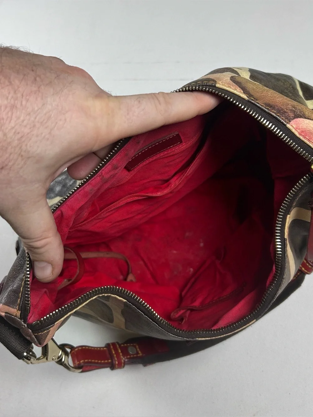 Dooney And Bourke Giraffe Print Leather Hobo Bag